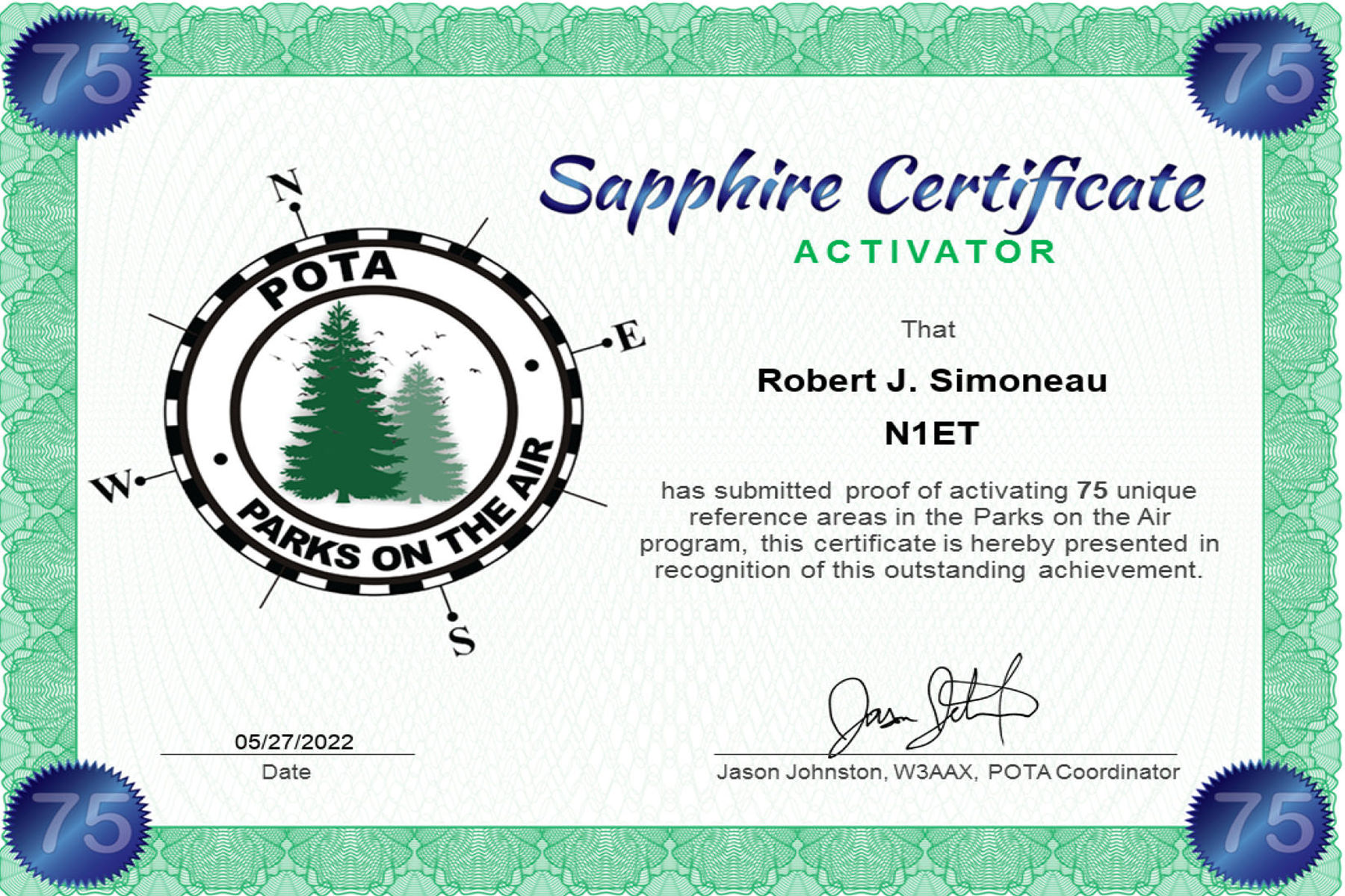 N1ET POTA Sapphire Activator